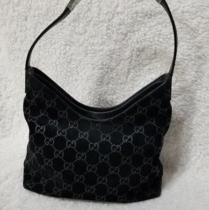 Gucci GG Suede monogram hobo purse handbag